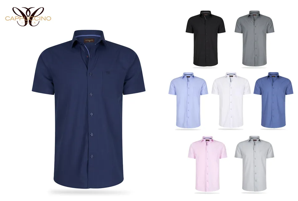 Cappuccino Italia - 2XL - Overhemd - Korte mouw - Roze
