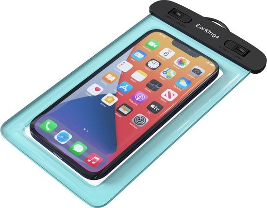 Waterdichte telefoonhoesjes - Drybag Set van 2 stuks - Onderwater Hoesje Telefoon voor Alle Telefoons - Waterdicht telefoonhoesje Earkings - Zwart & Blauw