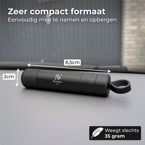 Nuvance Veiligheidshamer - Noodhamer - Incl. Zelfklevende Houder en Testglas - Gordelsnijder - Auto Hamer - Veilig Onderweg - Zwart