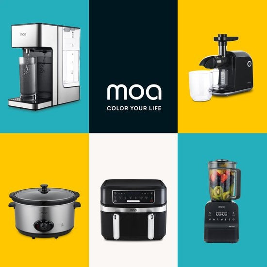 MOA Slowcooker - 6,5 liter - Keramische Binnenpan - Zilverkleurig - SC65