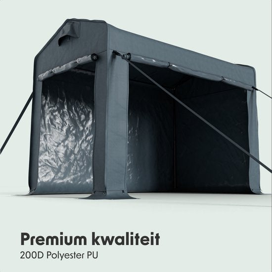 LifeGoods Opvouwbare Tuinschuur - Schuurtent - Opvouwbaar - Fietstent - Tuinberging - Stalen Frame - 220x150cm - Tuinschuur - Grijs