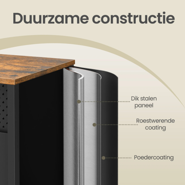 Joyfurnos Zwarte Opbergkast met Deur & Verstelbare Plank - 80 x 40 x 76 cm
