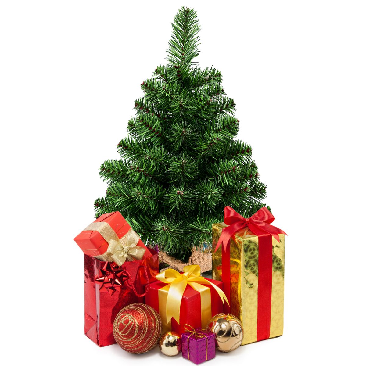coast kunstkerstboom dennentak pvc - 60 cm - groen - cementvoet - volle levensechte takken