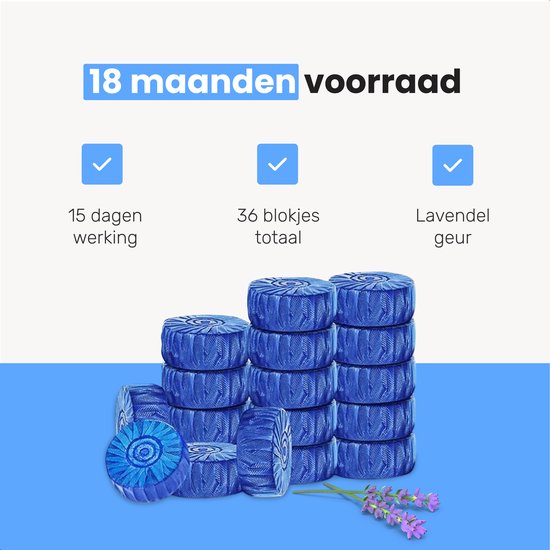 Toiletblokjes - 36 stuks - inbouwreservoir - Wc blokjes - Toiletblok - Wc blok - Fresh discs - Magnolia - Voordeelverpakking