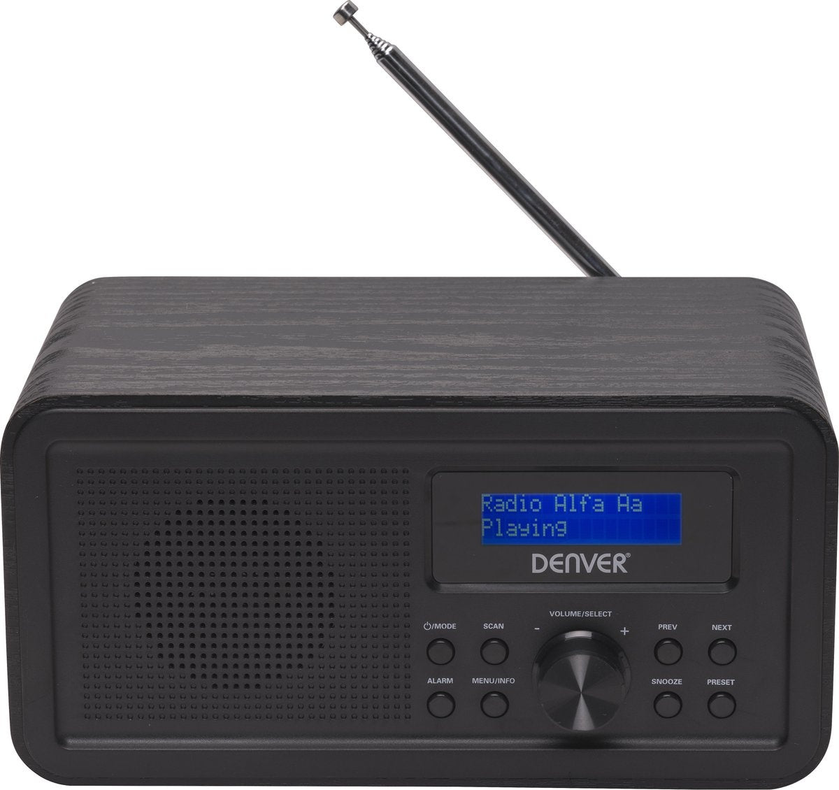Denver DAB Radio - Retro Radio - FM Radio - Keukenradio - Draagbare radio - Batterijen & Netstroom - DAB30 - Zwart