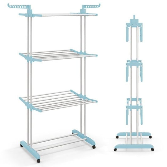 Coast 4-Traps Droogrek - Blauw - Metaal - 127x63x171cm