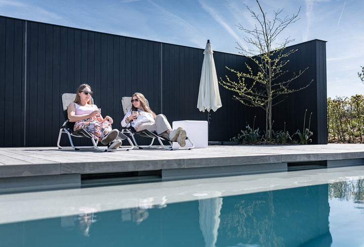 Hortensus Ligstoel - Set van 2 - Max. 110kg - 140 x 61 x 85,5cm Zwart