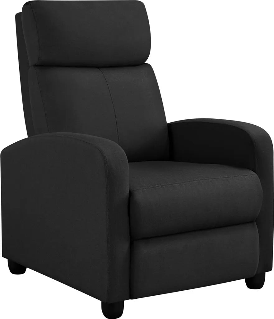 Yaheetech Relaxstoel – Zwart – 87 x 61,5 x 99 cm – Verstelbare Ligstoel met Voetsteun