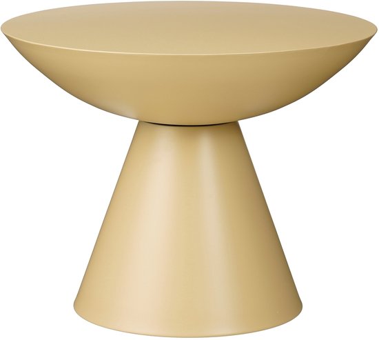 Mica Decorations Celise - Bijzettafel met Ruim Tafelblad voor Binnen - Salontafel Stevig en Stabiel Ontwerp - Nachtkastje Formaat Geschikt voor Woonkamer - H44 x Ø59 cm - Beige