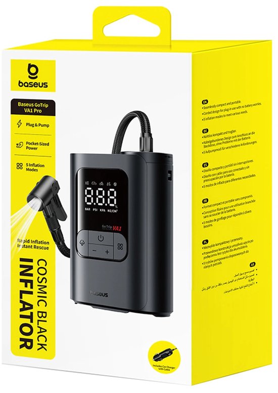 Baseus GoTrip VA1 - Auto Kompressor - 150 PSI - 12V - LED Verlichting