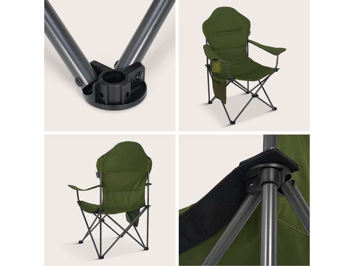TRVLMORE Campingstoel Small Plus Zwart - 30 x 104 cm Opgevouwen - Draagvermogen 160 kg - Opvouwbaar Design