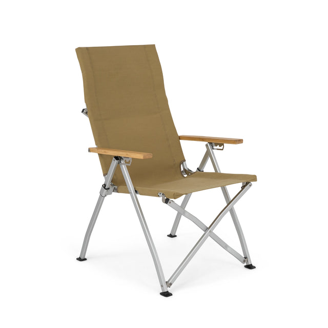 AMA Relax Opvouwbare Campingstoel - Rugleuning in 4 Standen Verstelbaar - Aluminium en Bamboe - 53 x 62 x 100 cm - Tot 130 kg