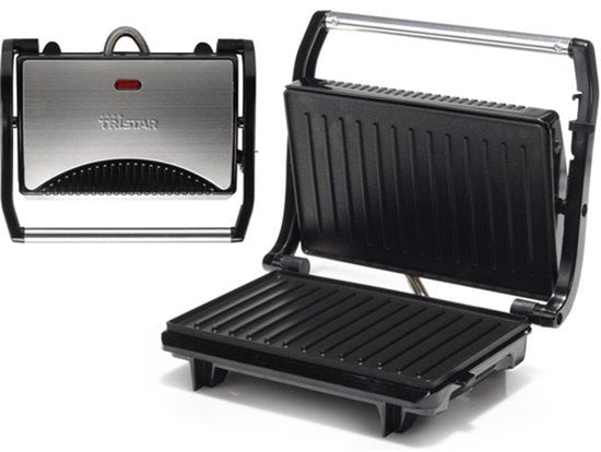Tristar Contactgrill - GR-2846 - 700W - Tosti apparaat - 22,5x14cm bakoppervlak - Aluminium
