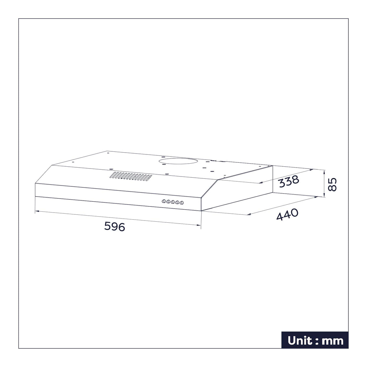 Ciarra CBCB6903 afzuigkap - 60 cm - zwart