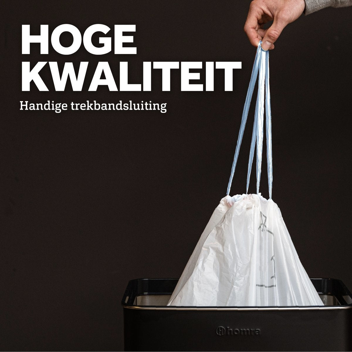 BagFitter Blauw B 15L Vuilniszak met Trekband van 100% Gerecycled Plastic - 59,5cm x 40cm - 30 stuks - 15 Liter - Vuilniszakken - Afvalzakken - Prullenbakzakken geschikt voor o.a. Homra Kick Me 3x15L