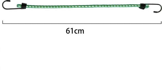10 x Rubberen Bagagespin met haken 61 cm x 8 mm Ø