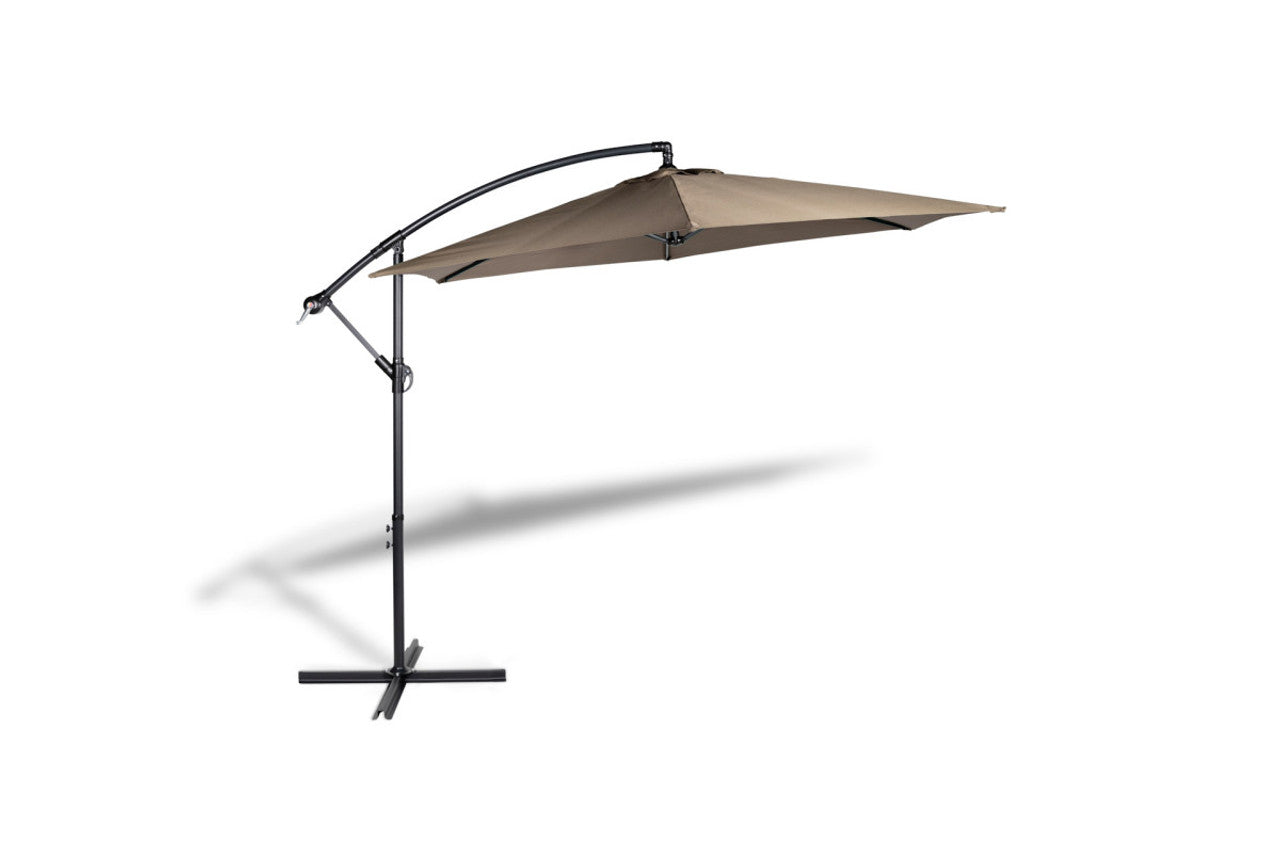 Lifa Garden Hangende Parasol Premium - Inclusief Waterdichte Parasolhoes - Polyester - 300 x 300 x 250 cm - Taupe