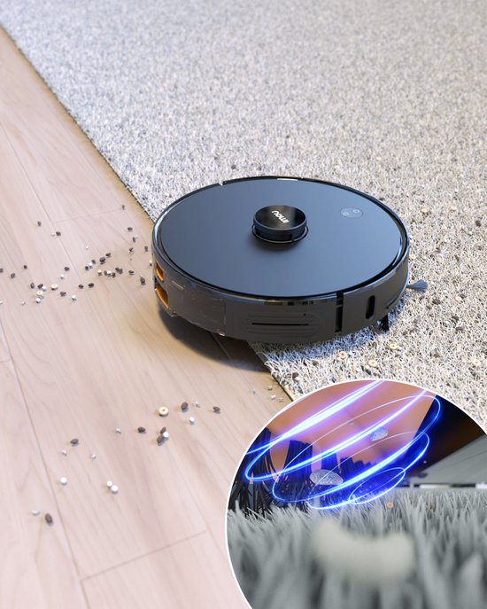 Imou RV1 Pro Max - Robotstofzuiger Met Laadstation En Dweilfunctie - Razendsnelle Inkaartbrenging Door LIDAR sensor - Opslag Plattegrond Van 3 Verdiepingen - Automatische Lediging - 6000 Pa zuigkracht - 180 Minuten Aaneengesloten Reinigen