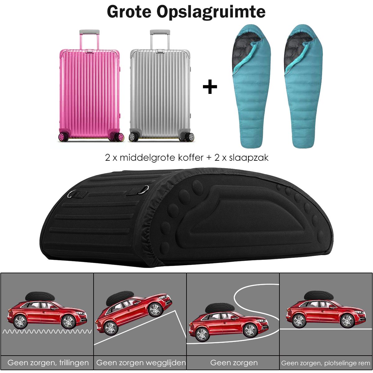 Coast Dakbagagezak - 400 liter inhoud - waterdicht - opvouwbaar - zwart