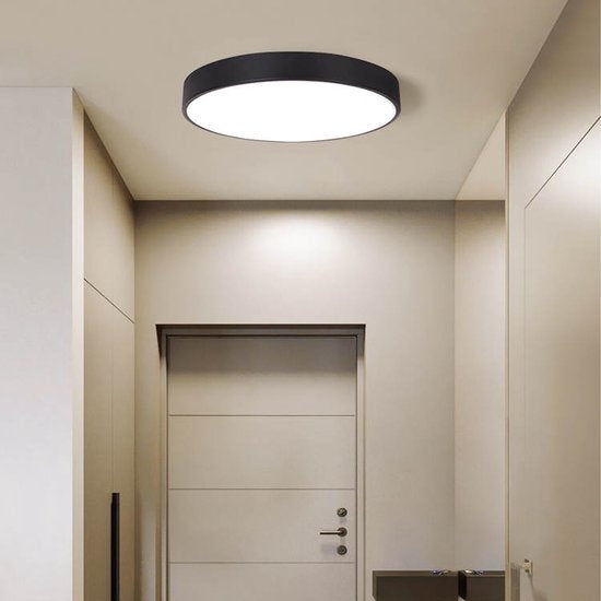 Gologi Slimme Plafondlamp Zwart - Plafondlampen - LED RGB - Industrieel - Plafonniere - Slaapkamer & Woonkamer - Plafondlamp zwart - 30cm
