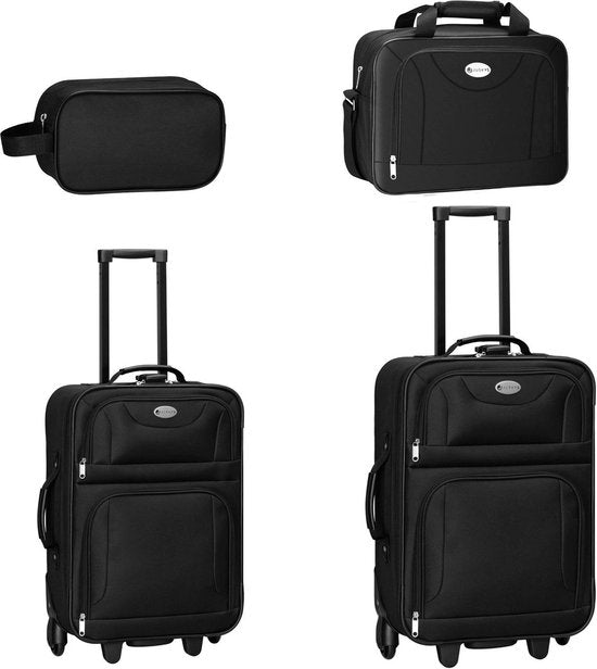 Juskys Trolley Reiskofferset / Kofferset Athen - 5-delig - Zwart