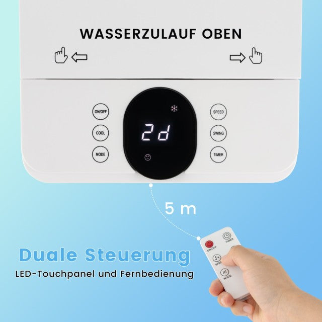 Coast 3-in-1 Luchtkoeler met Ventilator en Luchtbevochtiger - 2,8L Watertank - Stil 44dB - 59x22x25,5cm - Grijs