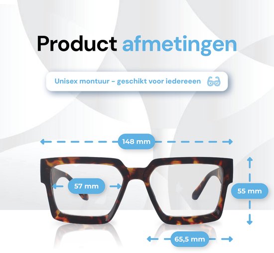 LC Eyewear Computerbril - Blauw Licht Bril Zonder Sterkte - Blue Light Glasses - Beeldschermbril - Unisex - Luipaard