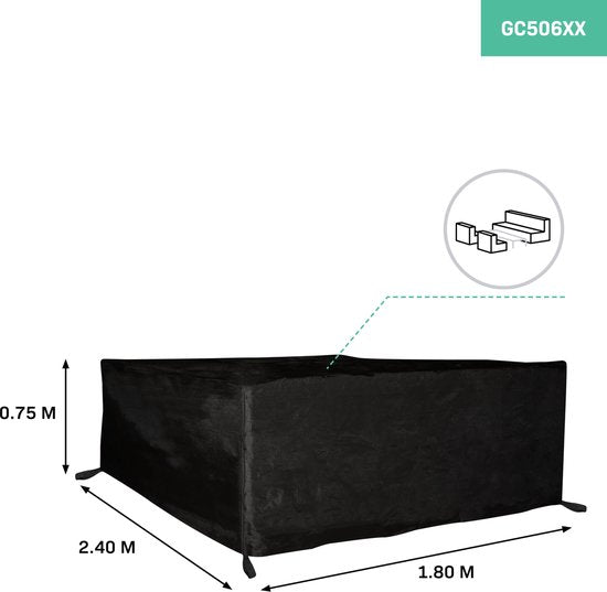 VONROC Premium loungeset hoes M – 240x180x75cm – Beschermhoes voor loungeset