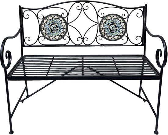 AXI Margot Mozaïek Tuinbank Multikleur – Metalen Tuinbank – 107 x 54 x 92 cm – Tuinbank voor 2 Personen - Mozaïeklook – Ingelegd met keramische tegels – Voor tuin, terras en balkon