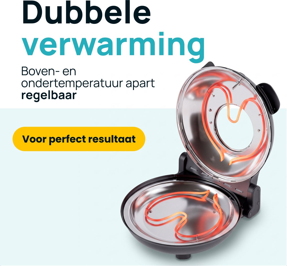 MOA Elektrische Pizzaoven - Tot 400°C - 30,5 cm Pizzasteen - Regelbare Boven- en Onderwarmte - Inclusief 2 Bamboescheppen - Zwart