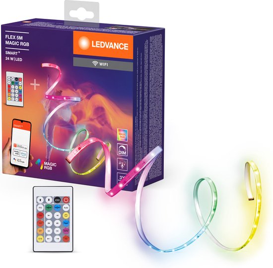 Ledvance Smart+ Wifi Flex Magic RGB - Flexibele RGB LED-strip - 5 meter - Set van 4