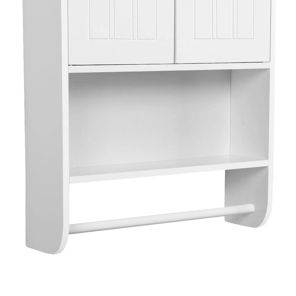 Yaheetech Wandkast Badkamer - Wit - 48,5 x 14 x 73 cm - Handdoekrek, Open Vak, Verstelbare Planken