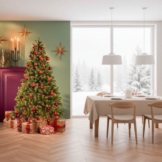 Black Box Trees Nagoya Kerstboom - Kerstversiering met Volle en Natuurlijke Uitstraling - Kunstboom met 738 Takken voor Binnen - Snel en Makkelijk op te Zetten - H150 x Ø91 cm - Groen