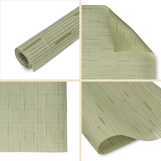 Castagnola Placemats - Placemat van Kunststof - Onderlegger - Onderzetter - Placemats Plastic en PVC - 6 Stuks - 45 x 30 cm - Groen