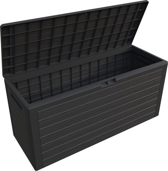 Deuba Opbergbox Antraciet 120 x 46 x 57cm - Buiten - Geschikt voor terras, balkon en tuin