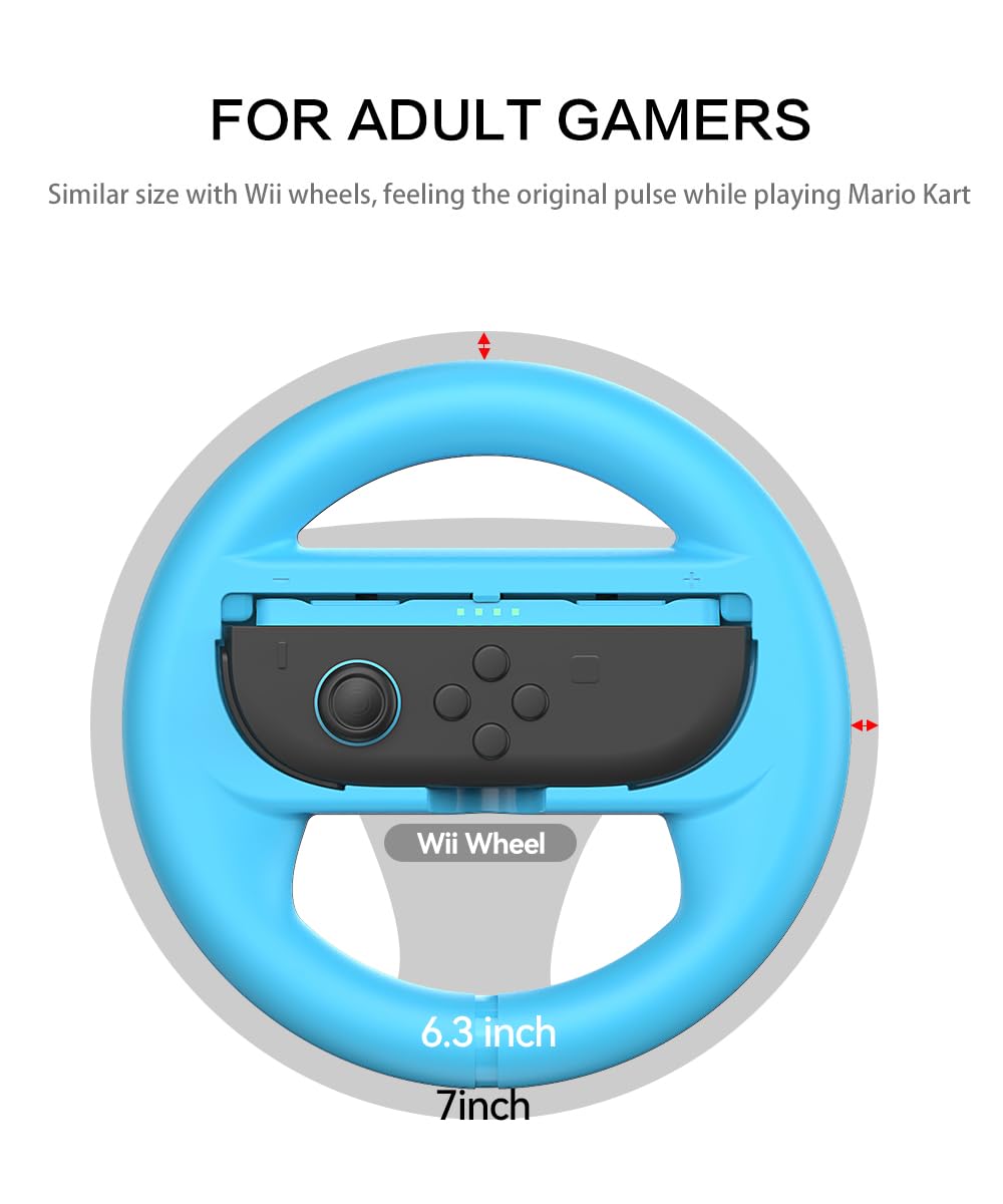 GH Nintendo Switch 2 Stuurwiel voor Mario Kart World - Joy-Con Controller (Blauw & Rood)