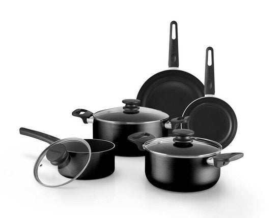 Brabantia Cooking Pleasure set - 7- delig - Inductie - Keramische anti aanbaklaag - 100% PFAS vrij - Zwart
