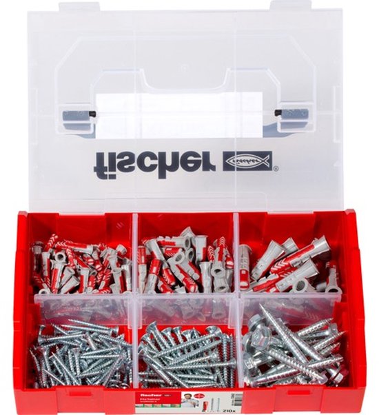 Fischer FixTainer DuoPower pluggen met schroeven