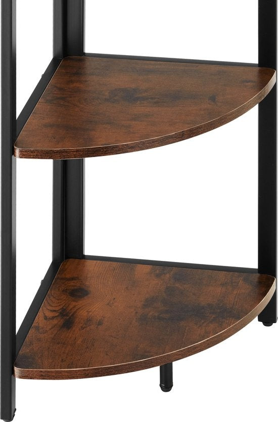tectake - Hoekkast Castlebar 30x30x150cm - donkerbruin - 404771