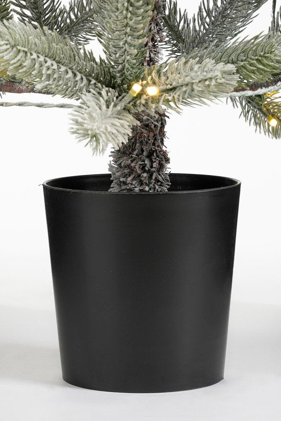 Black Box Trees Nagoya Kunstkerstboom met Verlichting H120 x Ø60 cm - Kerstboom met Besneeuwde Takken - Kunstboom met 212 PE Dennentakjes - Slank Model Ø60 cm - Groen