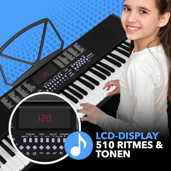 Finesse Keyboard Piano - Statief & Accessoires - 61 Keys - Digitale Piano - Elektrische Piano - Kind