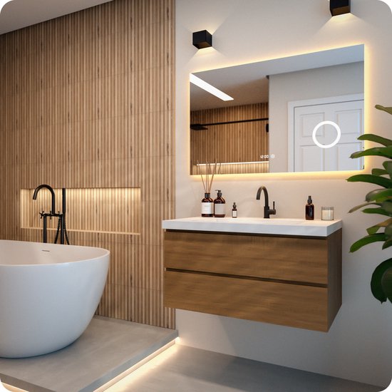 Mirlux Badkamerspiegel met LED Verlichting & Verwarming – 110x70CM