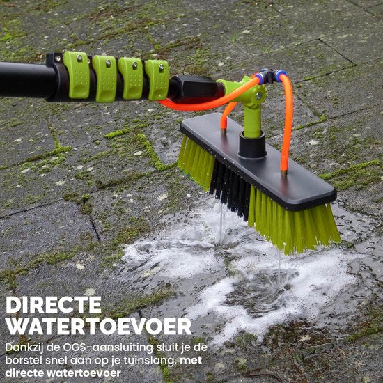 BREND BR-2237 Telescopische Wasborstel Uitschuifbaar tot 7 Meter – 5-Delige Waterborstel met Zeepdispenser – Voor Gevels, Dakpannen en Zonnepanelen