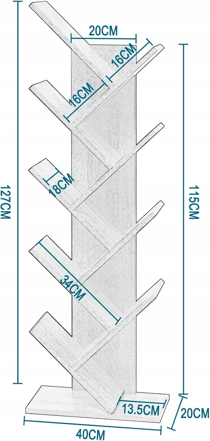 Eugad Boomvormige Boekenkast - Licht Eiken - 40 x 127 x 20 cm