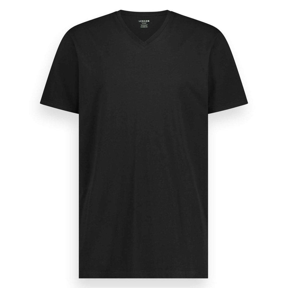 3x LebasQ Fit T-Shirts – Zwart – V-hals – Regular Fit – Maat S – 180g/m²