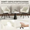Yaheetech Eetkamerstoel met Armleuningen – Beige – 55 x 58,5 x 82 cm – 360° Draaibaar met Fluwelen Bekleding