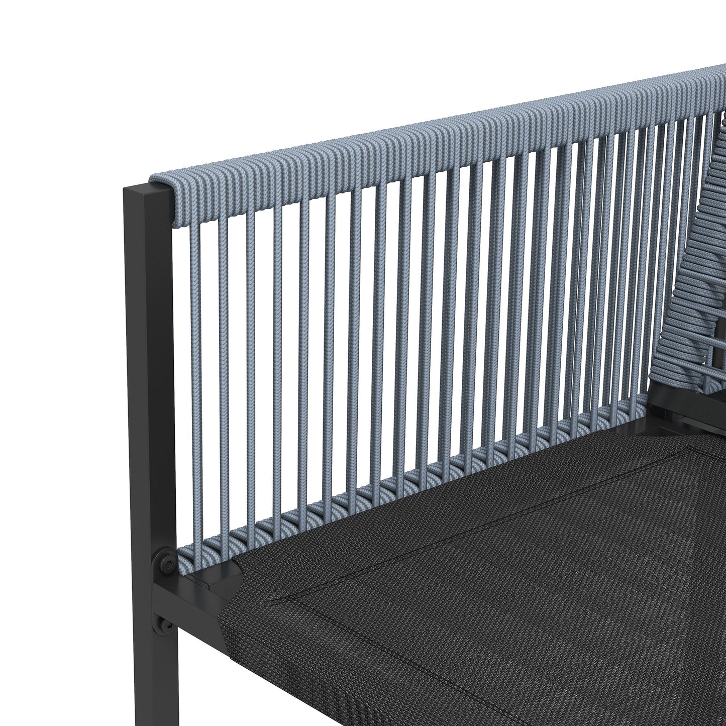Outsunny 5-delige Tuinmeubelset voor 4 Personen - Tafel 120 x 120 x 72 cm - 4 Opvouwbare Stoelen - Gehard Glas - Donkergrijs