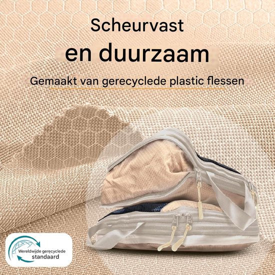 Packing Cubes met compressie voor koffer en rugzak incl. pakzak, Desert Whisper - Beige