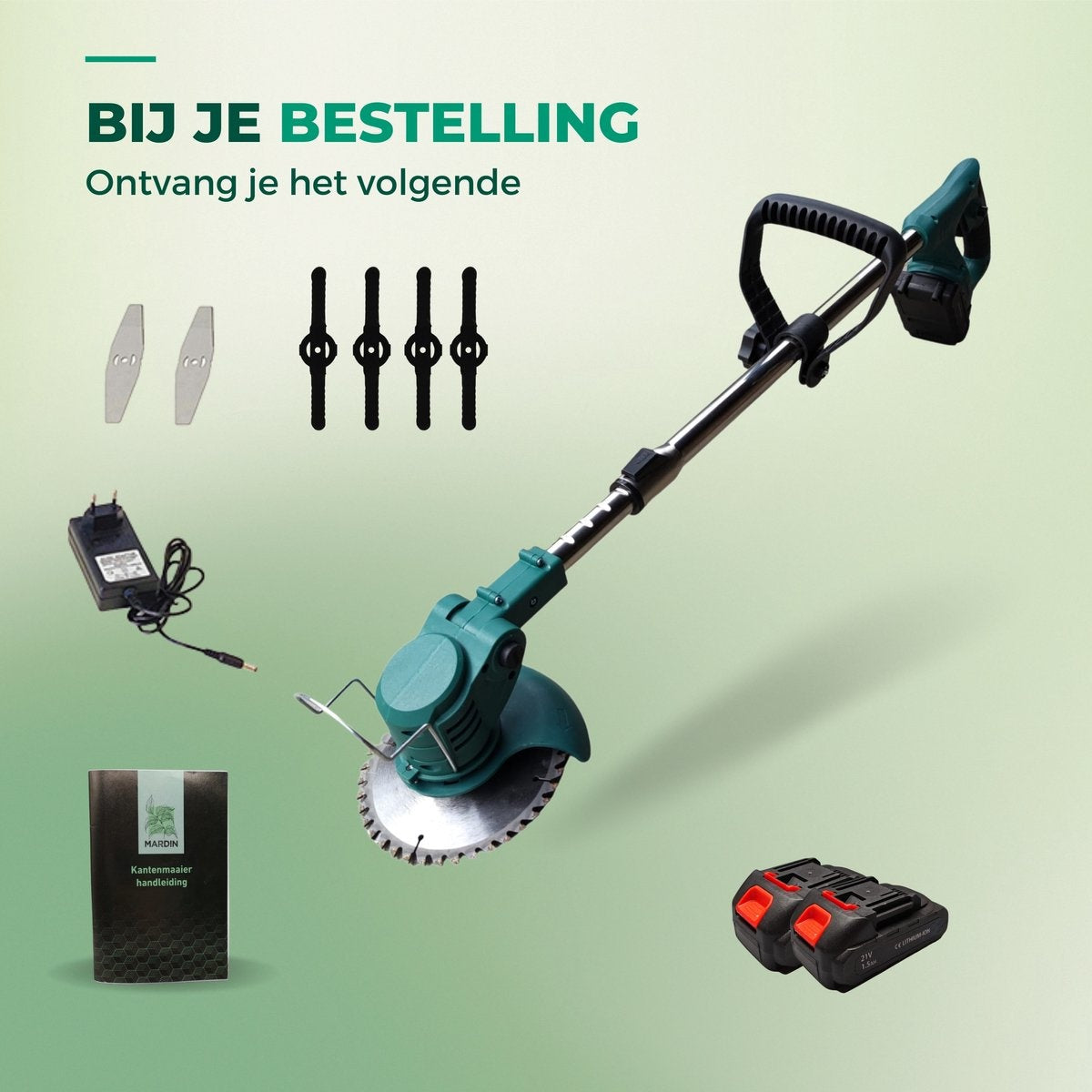 Mardin Kantenmaaier - Grastrimmer - Bosmaaier - Zwart/Groen