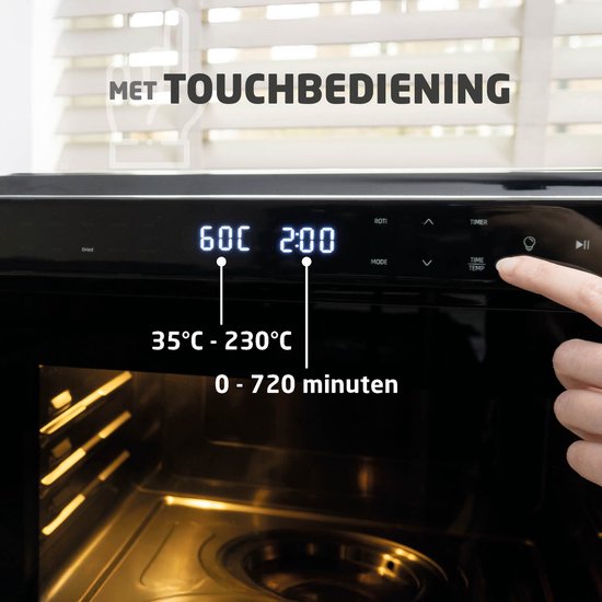Vrijstaande Combi Oven – XXL Airfryer Stoomoven – 24 Liter – Zelfreinigend – Digitaal Display met Touch – 9 Programma's – Met Accessoires - BREND BR-2234